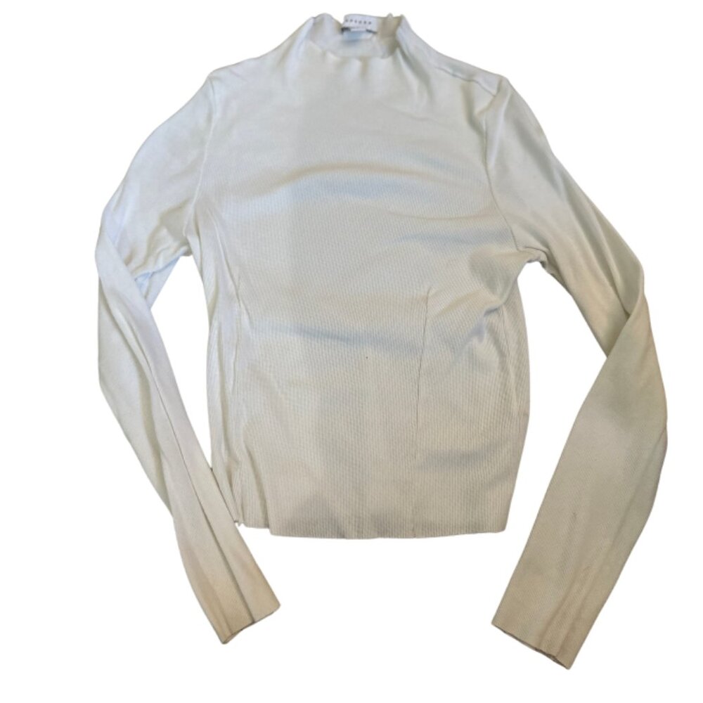 Topshop Longsleeve White Ribber Shirt